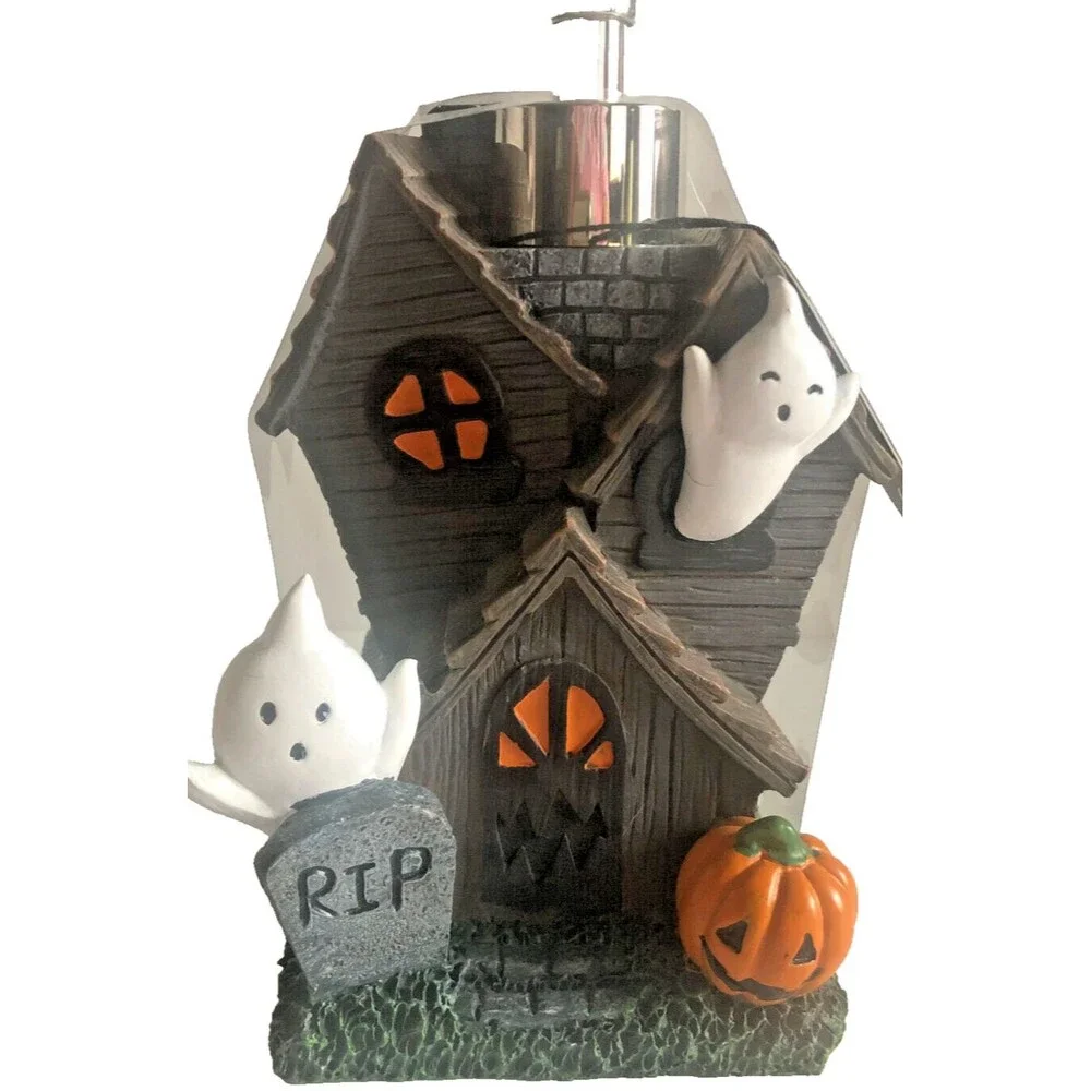 Halloween Haunted House Soap Pump Dispenser Ghost Pumpkin Spooky Tombstone Resin